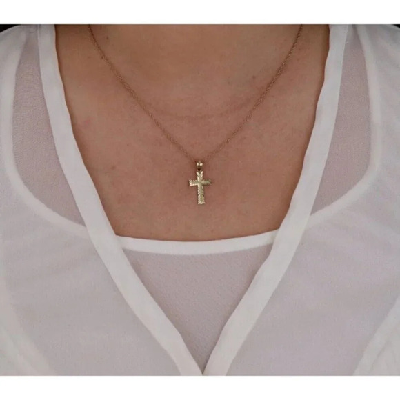 Pendant Only 14k Yellow Gold Cross Pendant - Picture 2 of 4